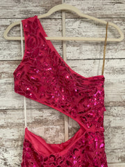 PINK SEQUIN CUT OUT LONG DRESS