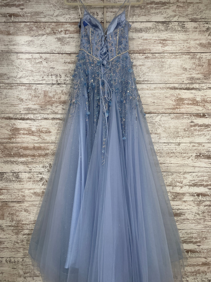 BLUE SPARKLY A LINE GOWN (NEW)
