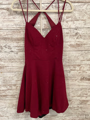 BURGUNDY SPARKLY SHORT DRESS