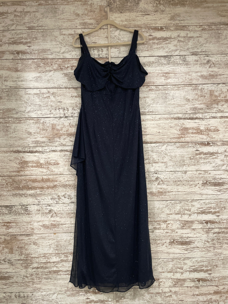 NAVY SPARKLY LONG EVENING GOWN