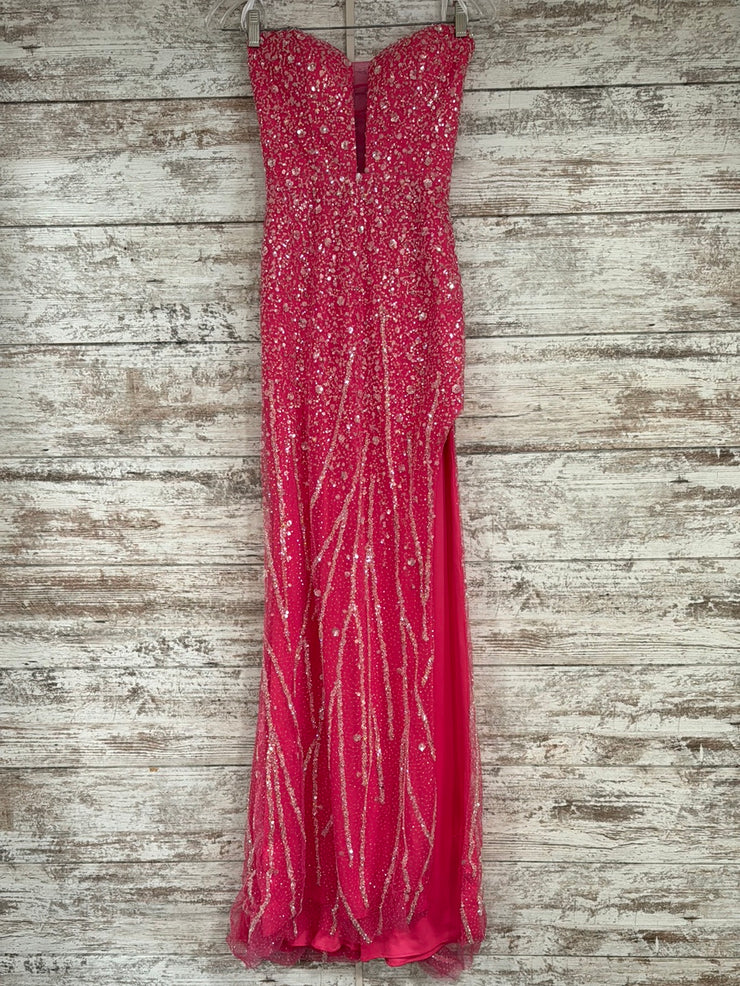 PINK SPARKLY LONG EVENING GOWN