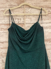 GREEN SPARKLY LONG EVENING GOW