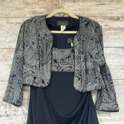 NAVY/SILVER 2 PC. LONG DRESS