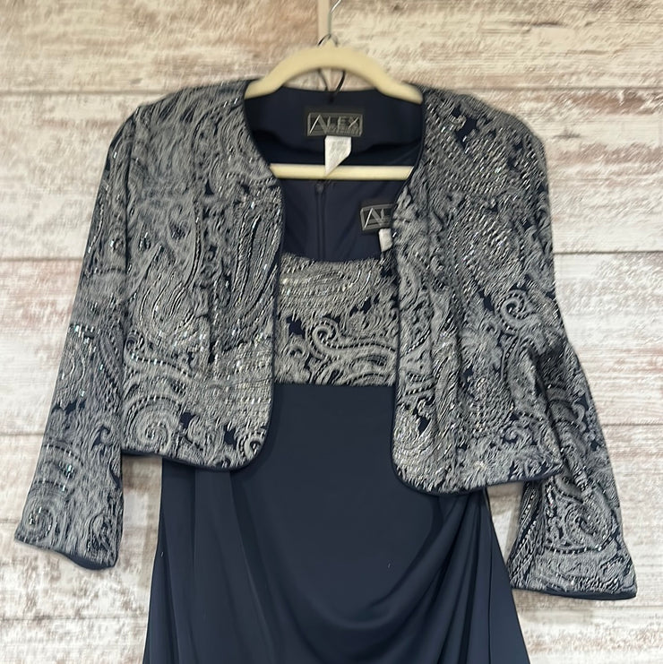 NAVY/SILVER 2 PC. LONG DRESS