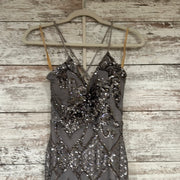 SILVER SEQUIN LONG DRESS