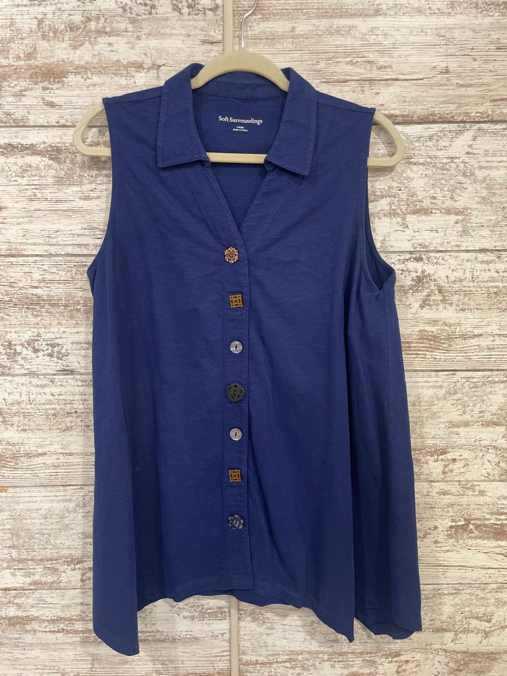 NAVY SLEEVELESS TUNIC $69