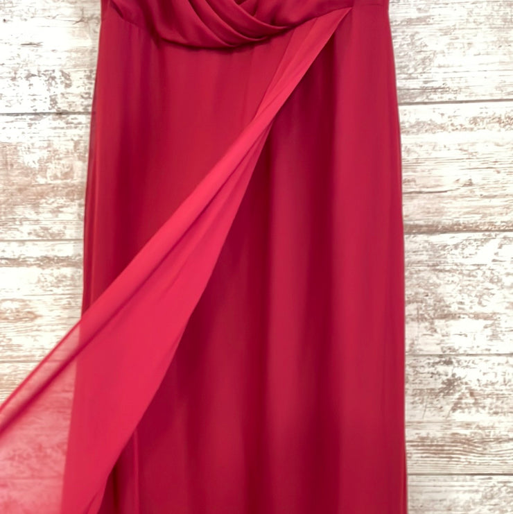 BURGUNDY LONG EVENING GOWN