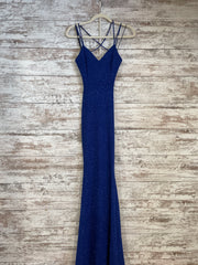 ROYAL BLUE SPARKLY LONG DRESS