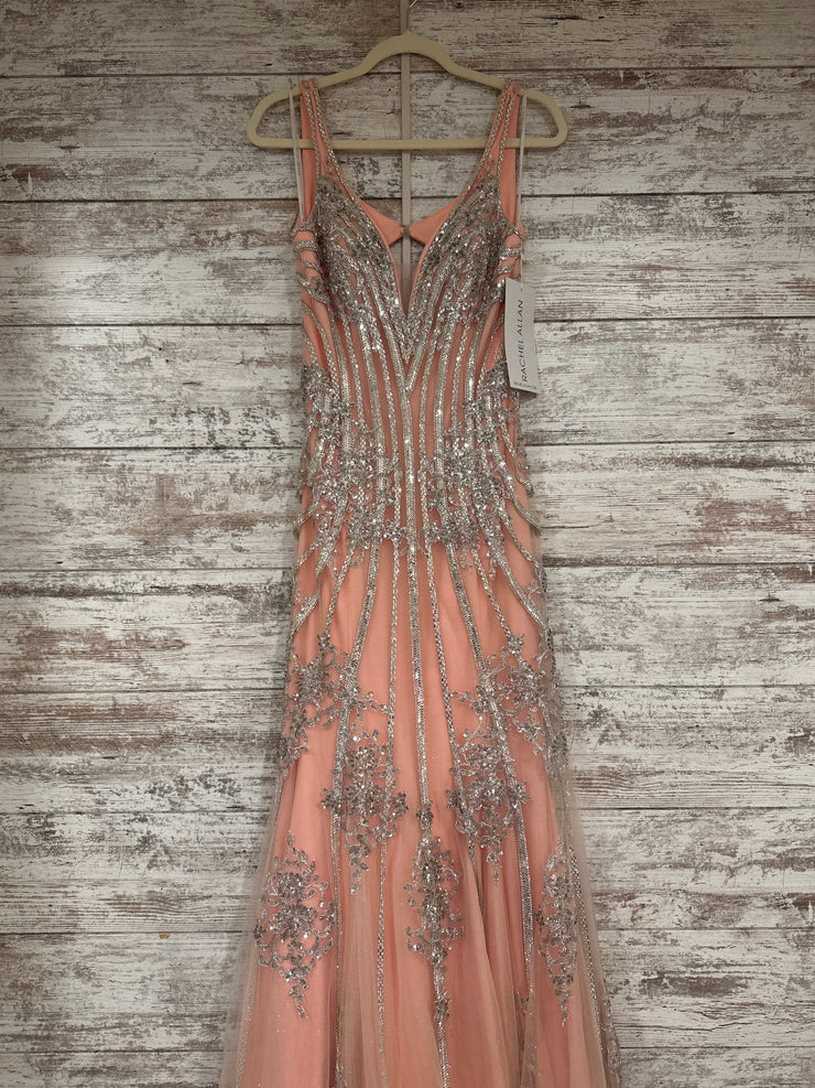 PEACH/SILVER LONG DRESS (NEW)