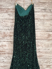 GREEN SEQUIN LONG EVENING GOWN