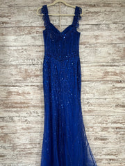 ROYAL BLUE SPARKLY LONG DRESS