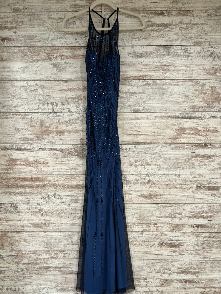 NAVY SPARKLY LONG DRESS