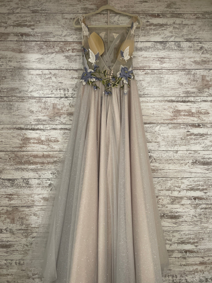 GRAY/BLUE SPARKLY A LINE (NEW)