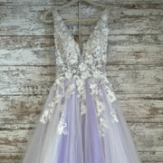 LAVENDER/WHITE FLORAL A LINE