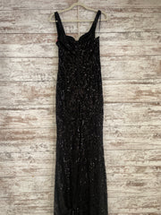 BLACK SPARKLY LONG DRESS