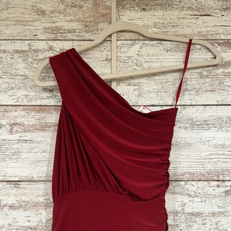 BURGUNDY FITTED LONG DRESS