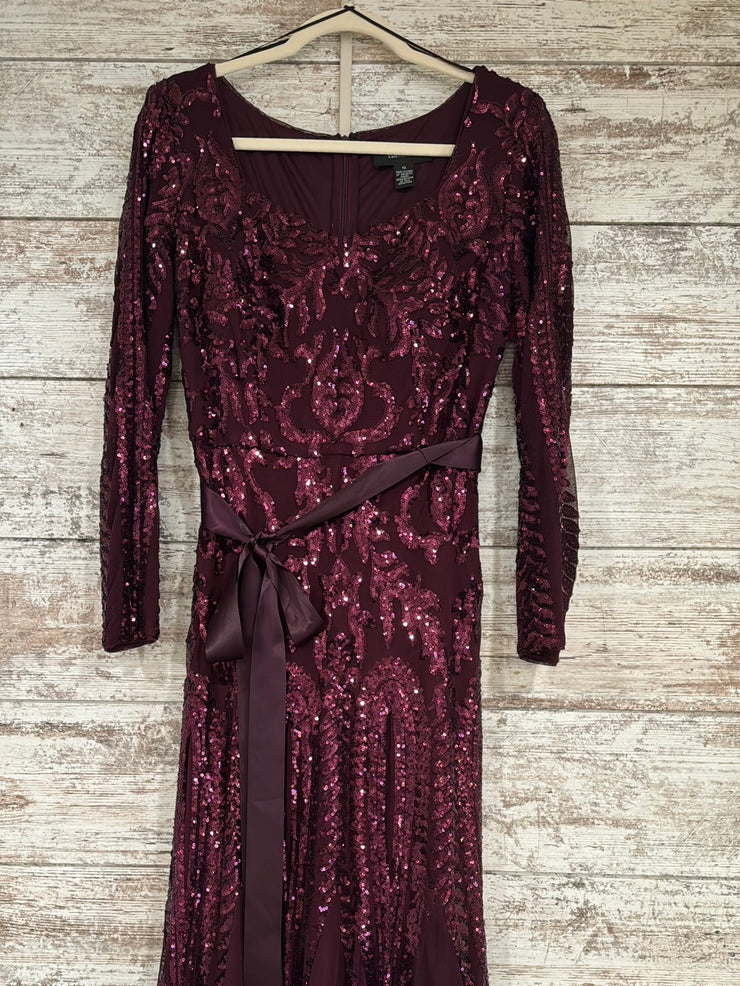 BURGUNDY SPARKLY LONG DRESS