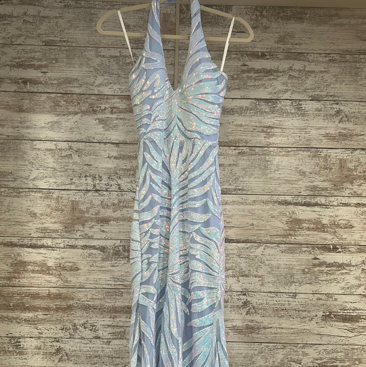 BLUE/PINK SEQUIN LONG DRESS