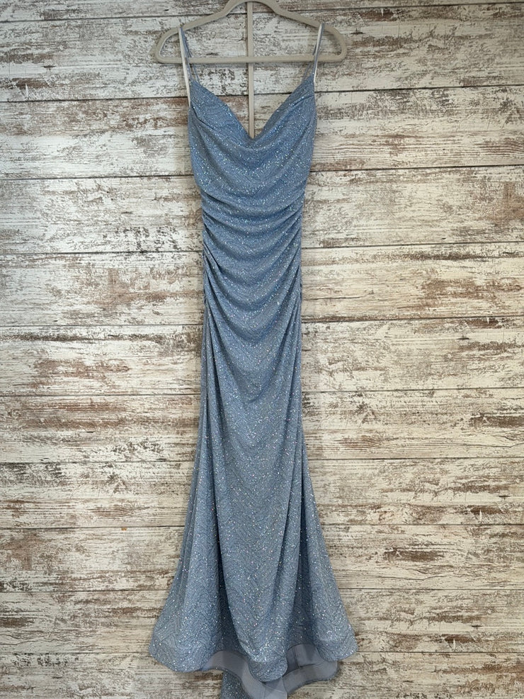 BLUE SPARKLY LONG DRESS