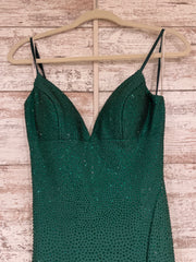 GREEN HOT STONE LONG DRESS