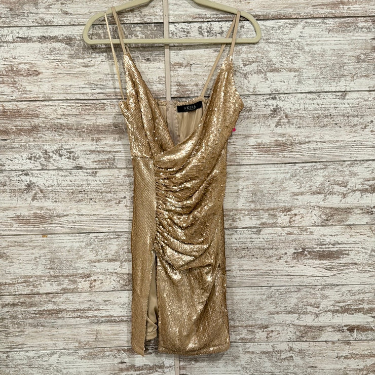 GOLD SEQUIN SHORT DRESS