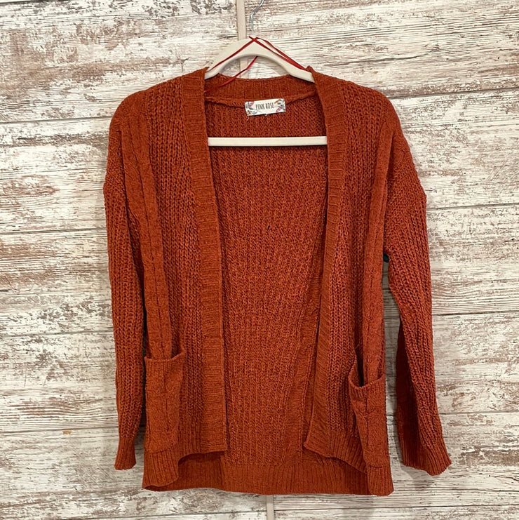 RUST COLORED OPEN CARDIGAN