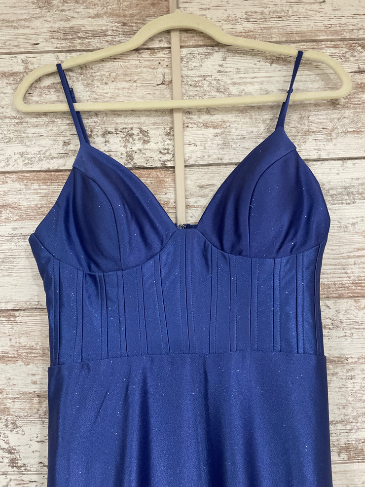 ROYAL BLUE SPARKLY LONG DRESS