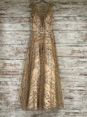 GOLD SPARKLY A LINE GOWN