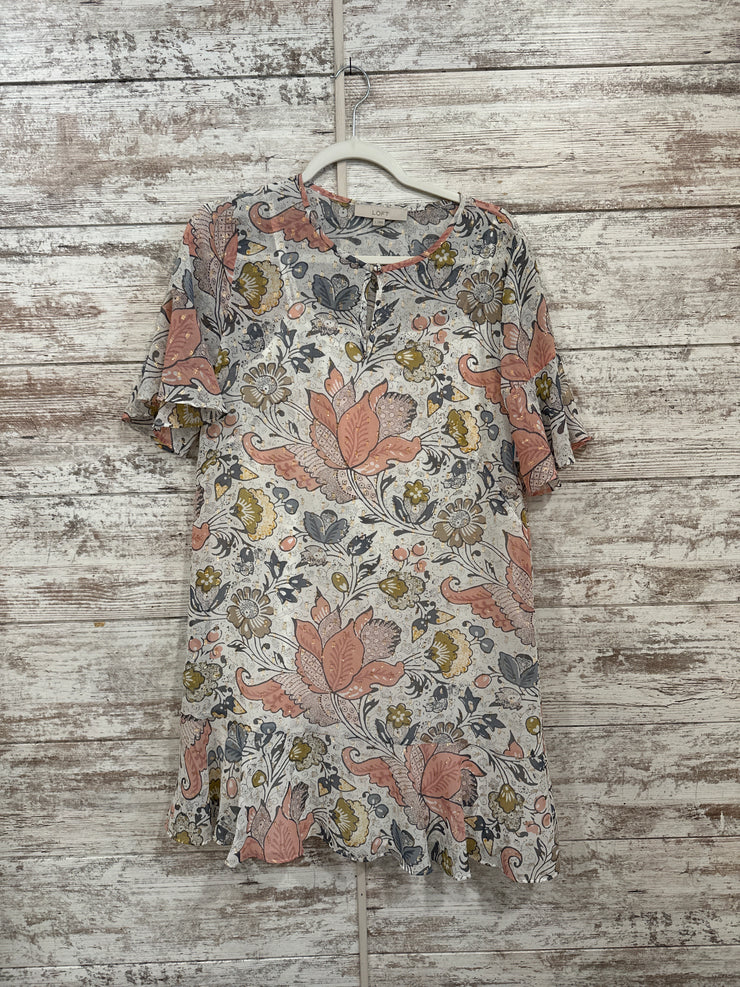 IVORY/FLORAL SHORT DRESS (NEW)