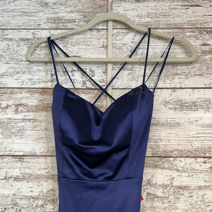 NAVY LONG EVENING GOWN