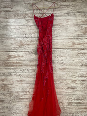 RED SPARKLY MERMAID GOWN