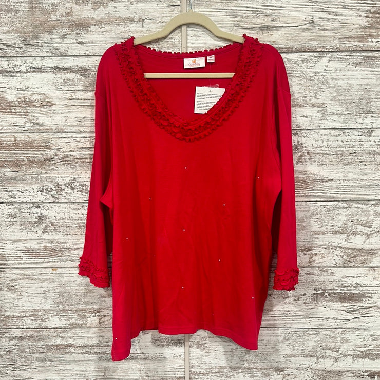 RED LONG SLEEVE TOP (NEW) $58