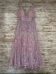 LAVENDER SPARKLY A LINE GOWN