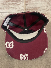 BURGUNDY/WHITE HAT $198