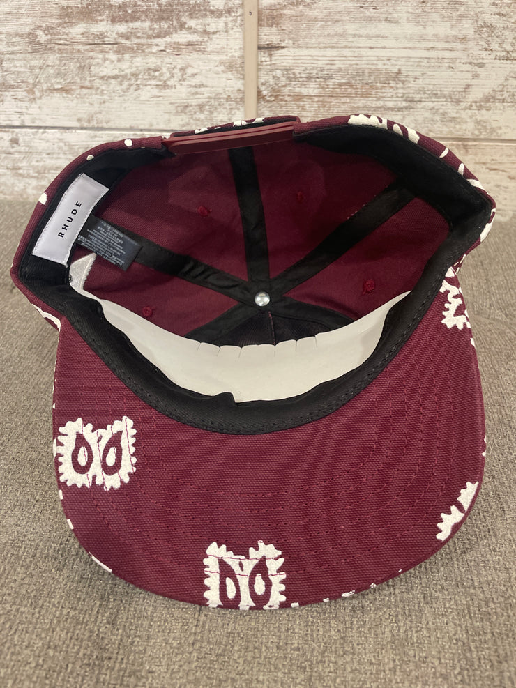 BURGUNDY/WHITE HAT $198