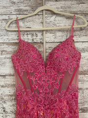 PINK SPARKLY LONG EVENING GOWN