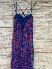 BLUE/PINK SPARKLY LONG DRESS