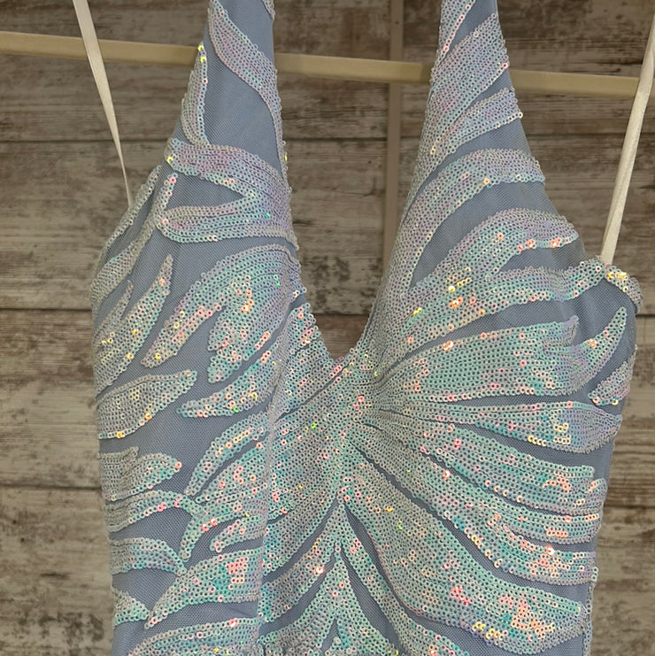 BLUE/PINK SEQUIN LONG DRESS