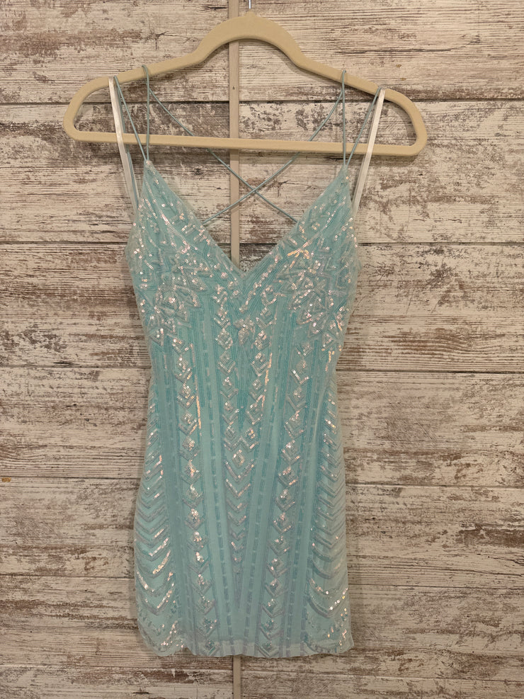 BLUE SPARKLY SHORT DRESS (NEW)