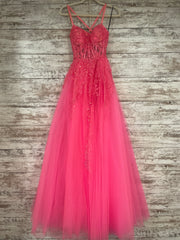 PINK/FLORAL A LINE GOWN (NEW)