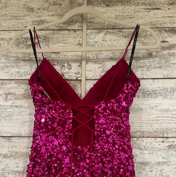 PINK FULL SEQUIN LONG DRESS