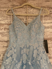 BLUE/FLORAL A LINE GOWN (NEW)