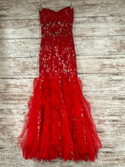 RED/SILVER RUFFLED MERMAID