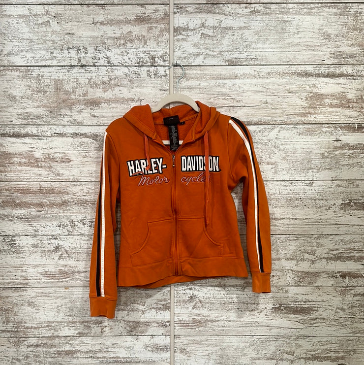 ORANGE ZIP UP HOODIE