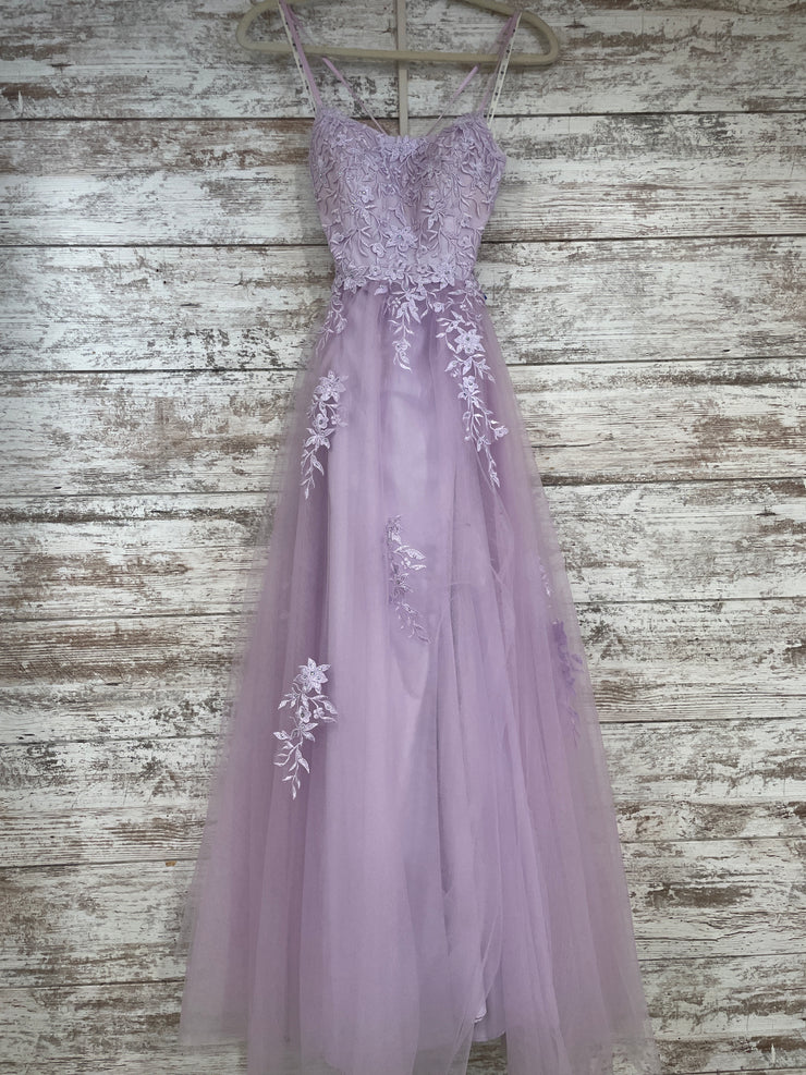 LAVENDER/FLORAL A LINE GOW-NEW