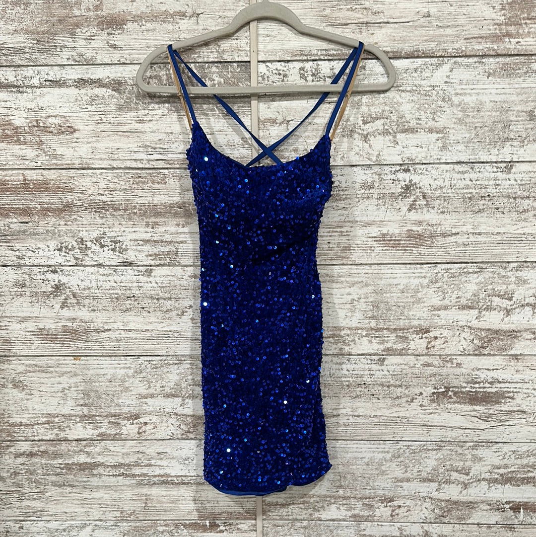 ROYAL BLUE SEQUIN SHORT DRESS Savvy Seconds Boutique ROYAL BLUE SEQUIN SHORT DRESS Savvy Seconds Boutique