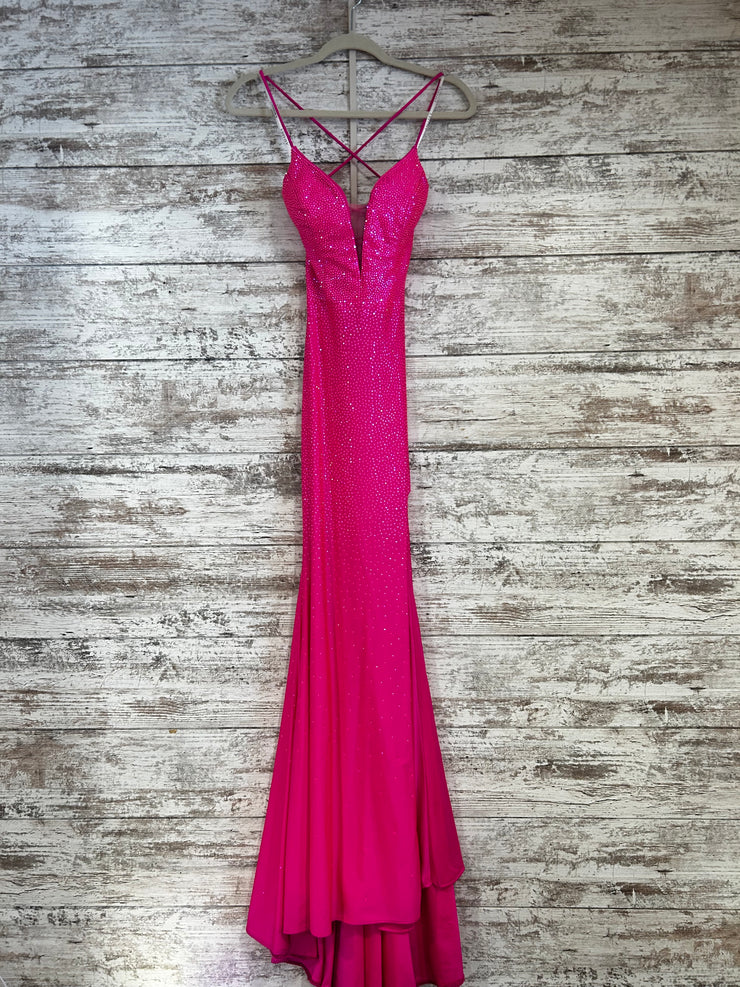 PINK SPARKLY LONG EVENING GOWN