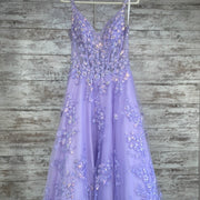 PURPLE SPARKLY A LINE GOWN