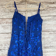 ROYAL BLUE SPARKLY LONG DRESS