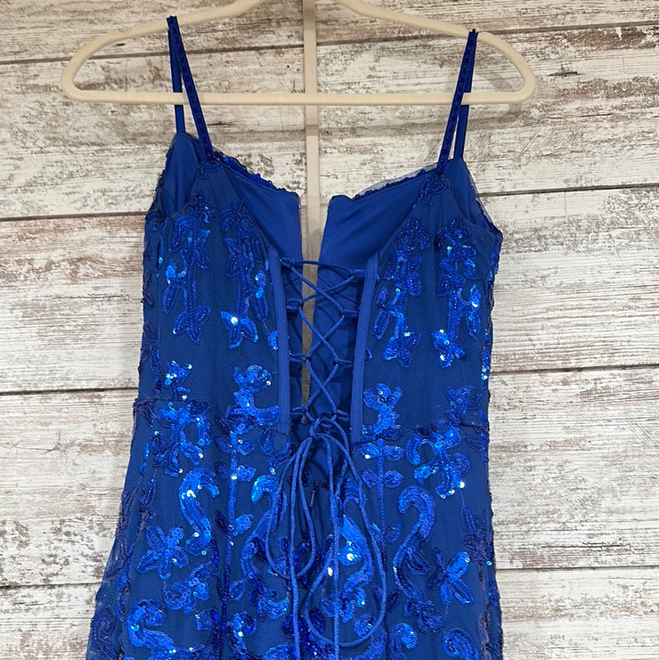 ROYAL BLUE SPARKLY LONG DRESS